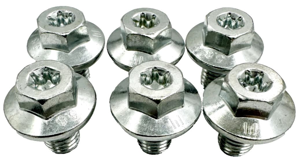 6pc 15MM-12X1.75 T45 Torx Drain Plug 55577568 for Chevy Silverado 1500 2019-2024